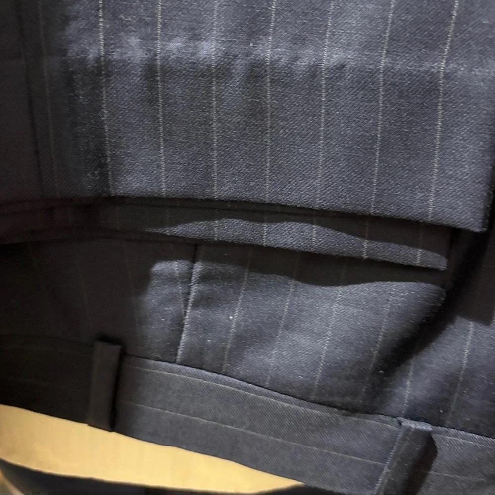 Ralph Lauren Navy Pinstripe Suit 42R and 36/30 pants - slightly imperfect cuff
